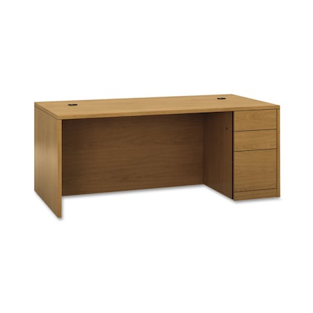 Hon L Single Ped Desk, Right Full-Height Ped, 36 in D X 29.5" H, 72" W X Woodgrain Laminate, Harvest H105895R.CC